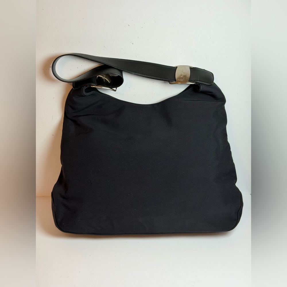 Salvatore Ferragamo Vala Shoulder Bag Nylon Black
